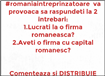 #romaniaintreprinzatoare - Recensământul firmelor cu capital românesc din România 